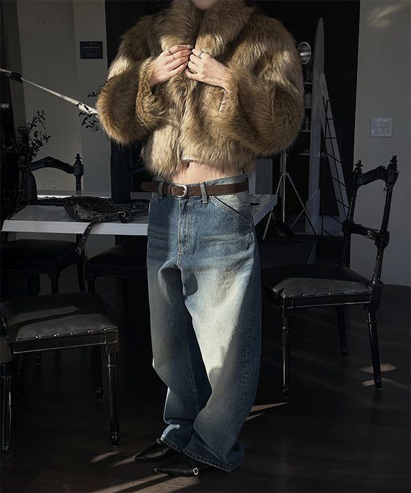 [F/W] Brush fake fur jacket 