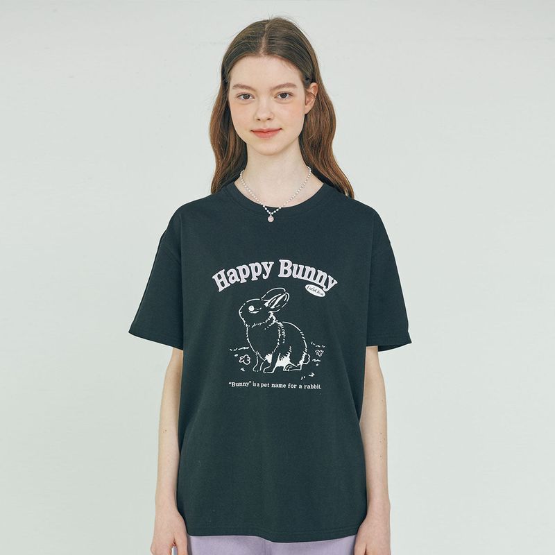 Happy Bunny T-shirt - BLACK