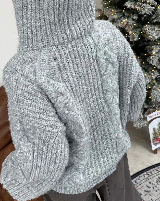 Ruin Heavy Wool Knit Hooded Zip-Up