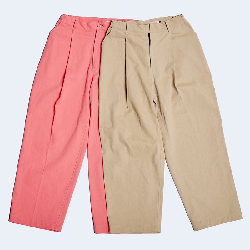 DAMP WIDE FIT ONE TUCK PANTS_BEIGE