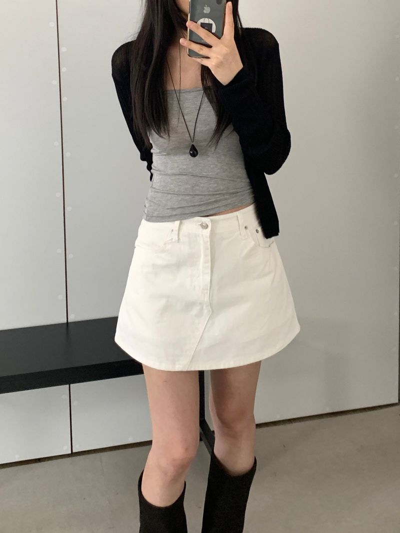 Enzo A-line Mini Skirt