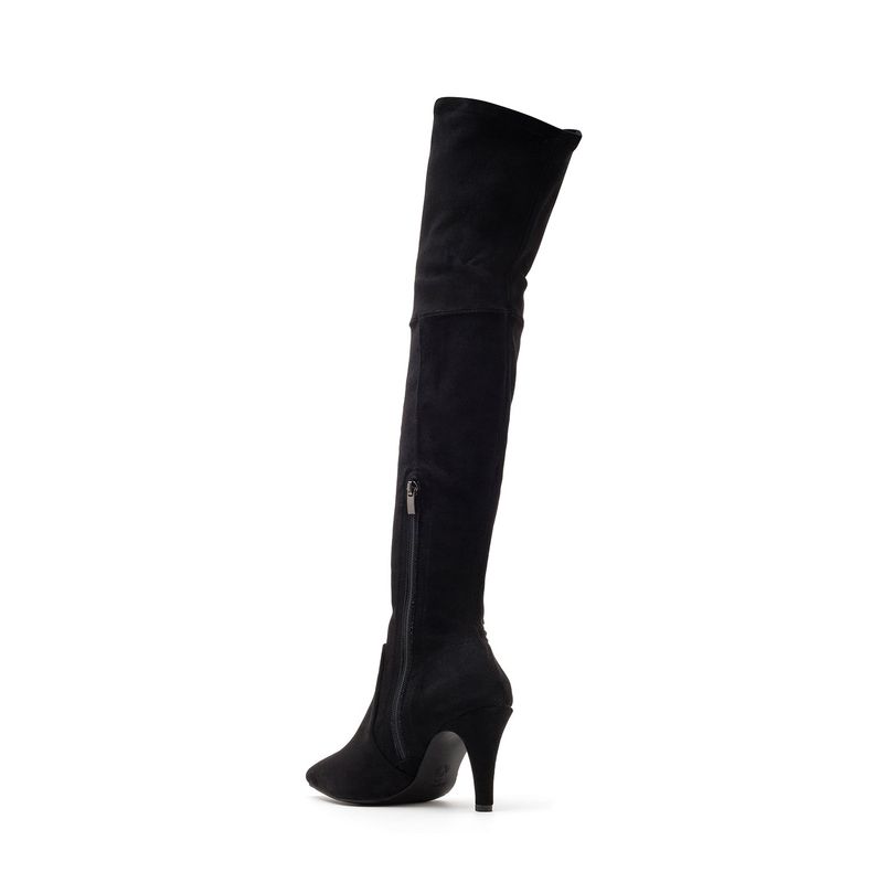 Thigh High Heel Boots(Suede Black)