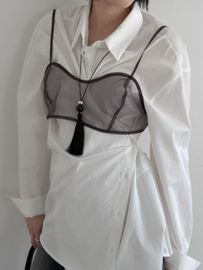 mnem（ムネム）の「Aren Organza See-through Bustier（Tops）」