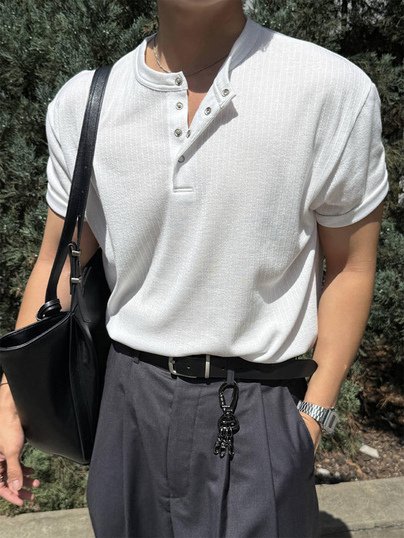 AVAND（アバンド）の「Deli henry-neck short sleeve t-shirt（Tops）」