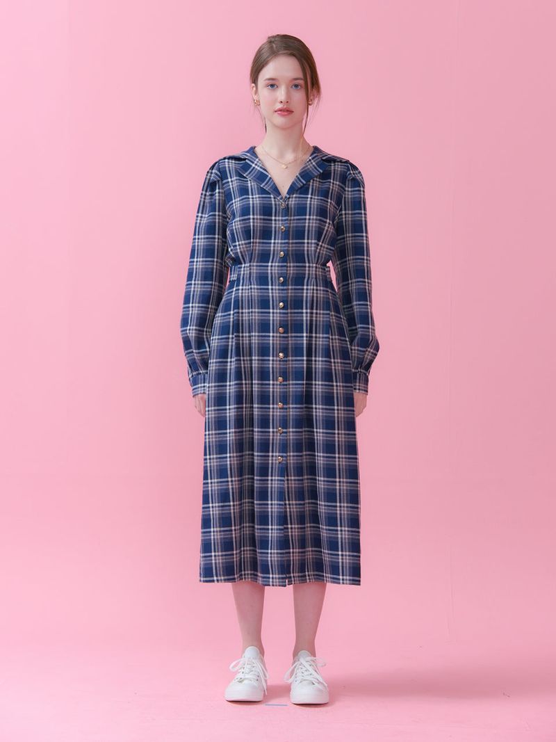 SAILOR COLLAR SHIRTS ONEPIECE_NAVY