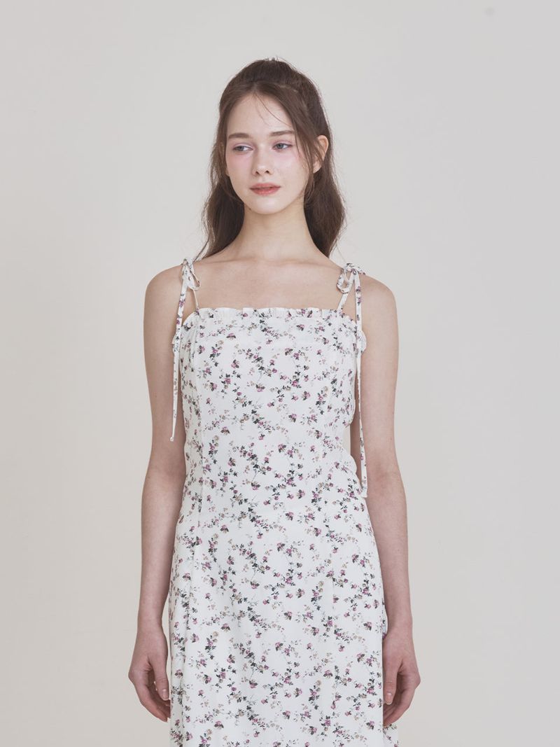 Frill midi dress (Ivory)