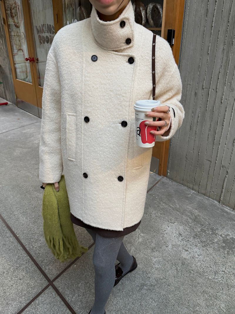 [MADE] KYLIE WOOL ALPACA HANDMADE HALF DOUBLE COAT