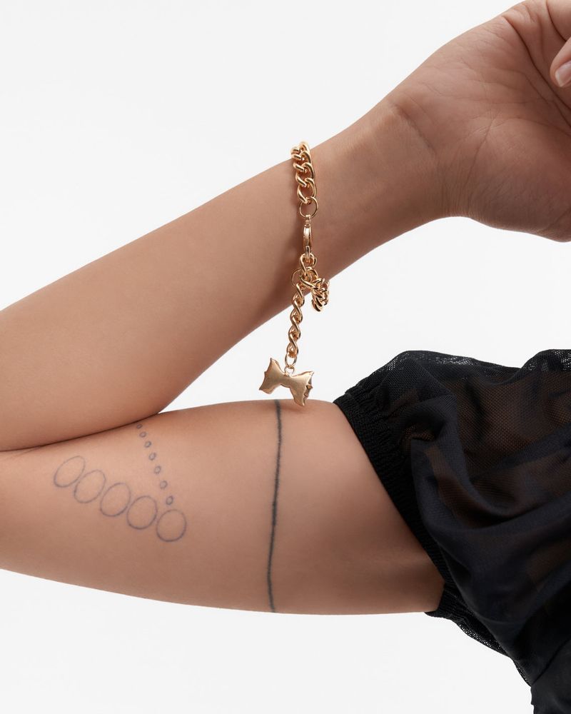 Ribbon gold chain bracelet