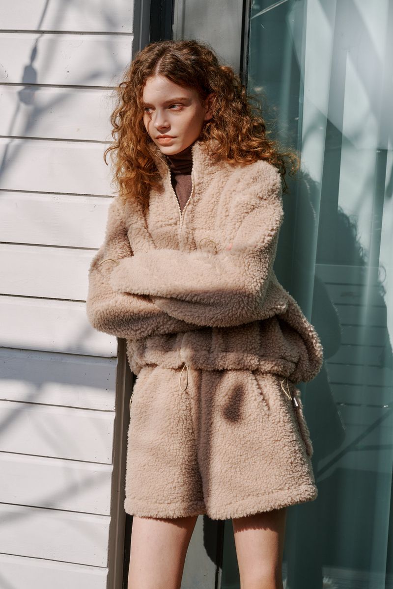 Boucle zip-up (Beige)
