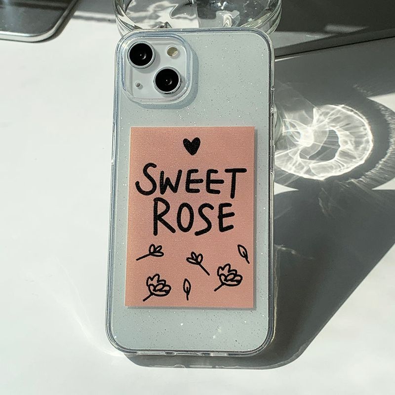 Sweet Rose Glitter Phone Case