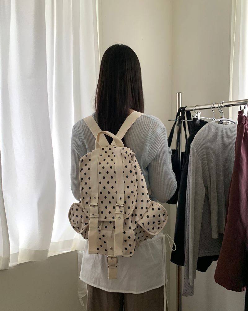 Mookin dot buckle pocket backpack