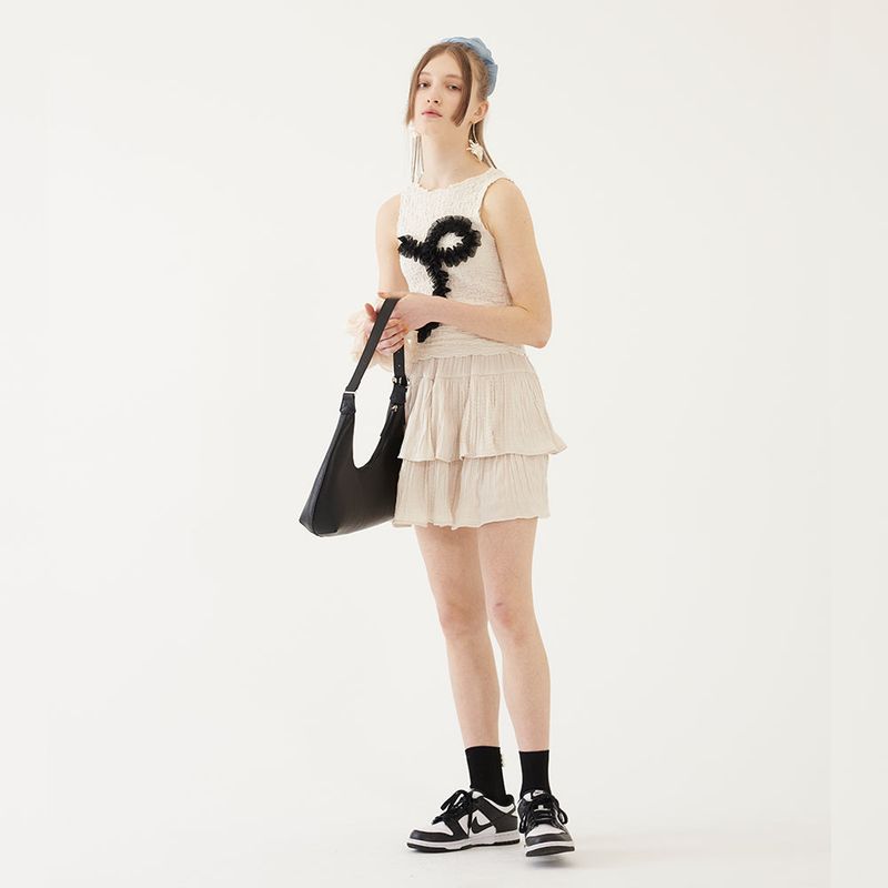FRILL SLEEVELESS TOP (IVORY)
