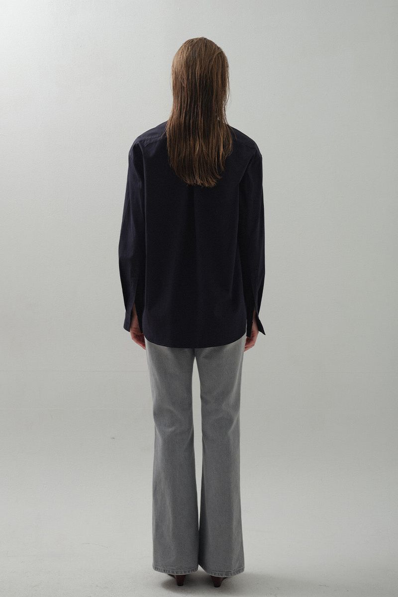 Brooch Convertible Shirt_Navy
