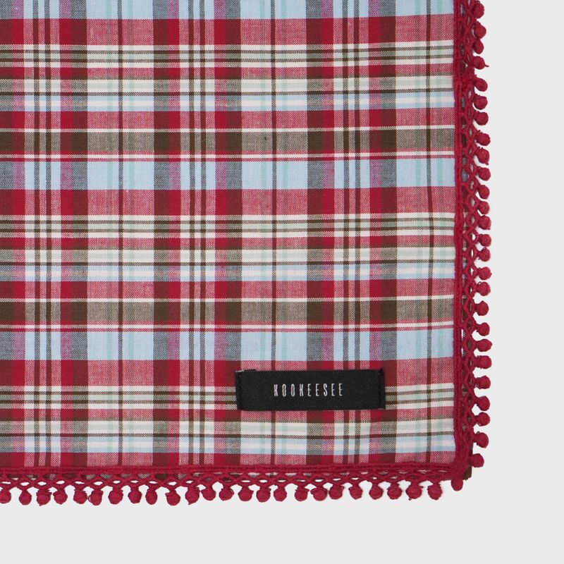 Check Lace Scarf (red)