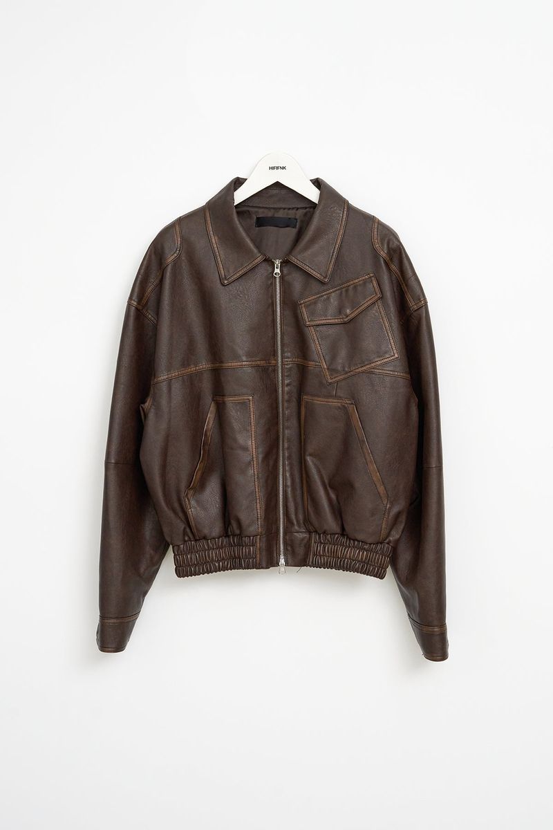 Hand Washed Leather Blouson (2color)