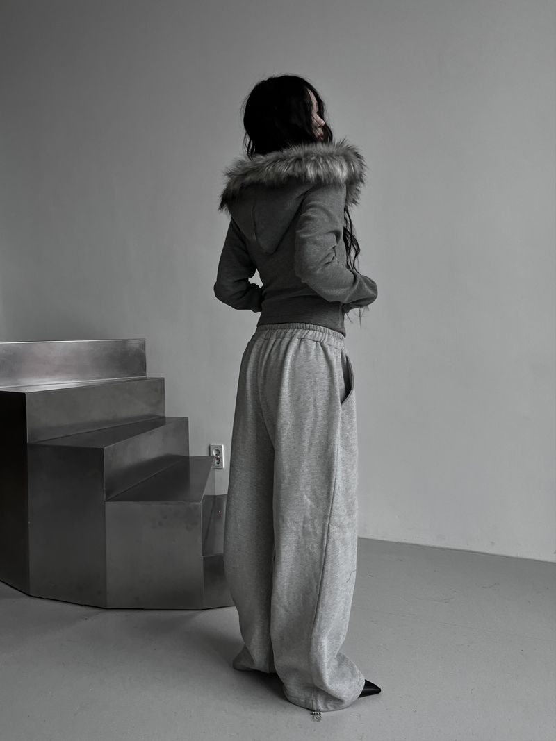 strap cut-line wide pants (fleece-lined / 2color)