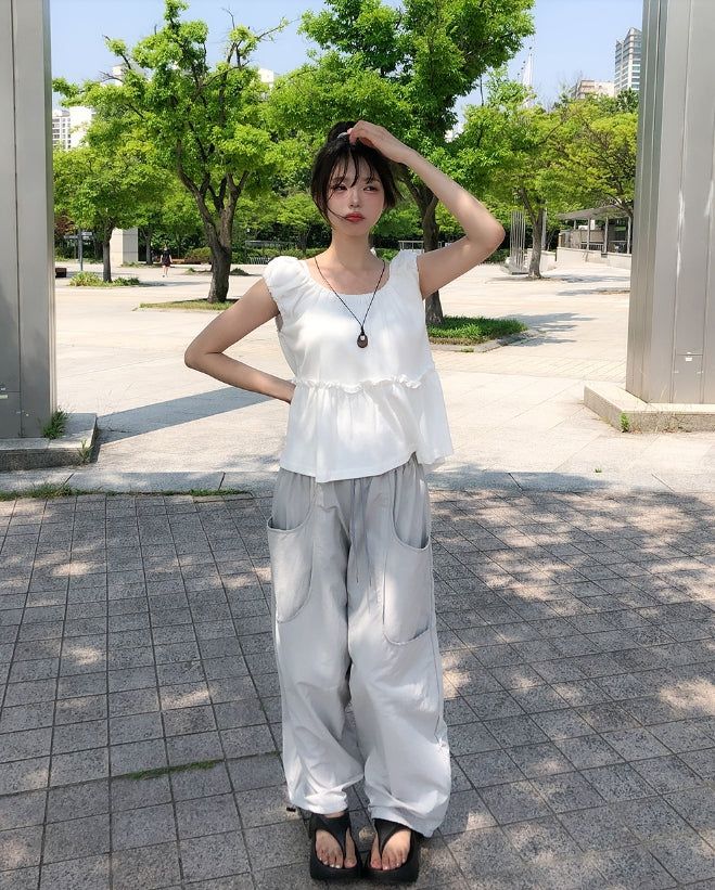 Pie Double Pocket Nylon Pants