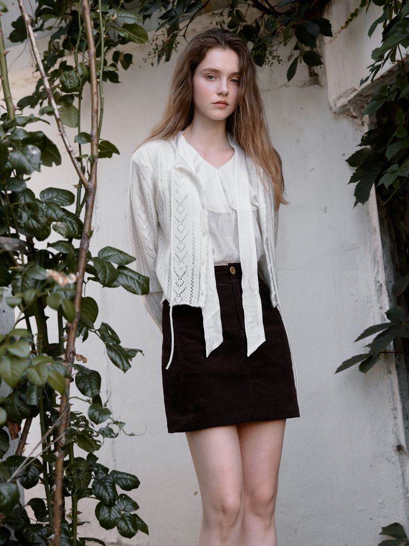 MEROY corduroy mid skirt