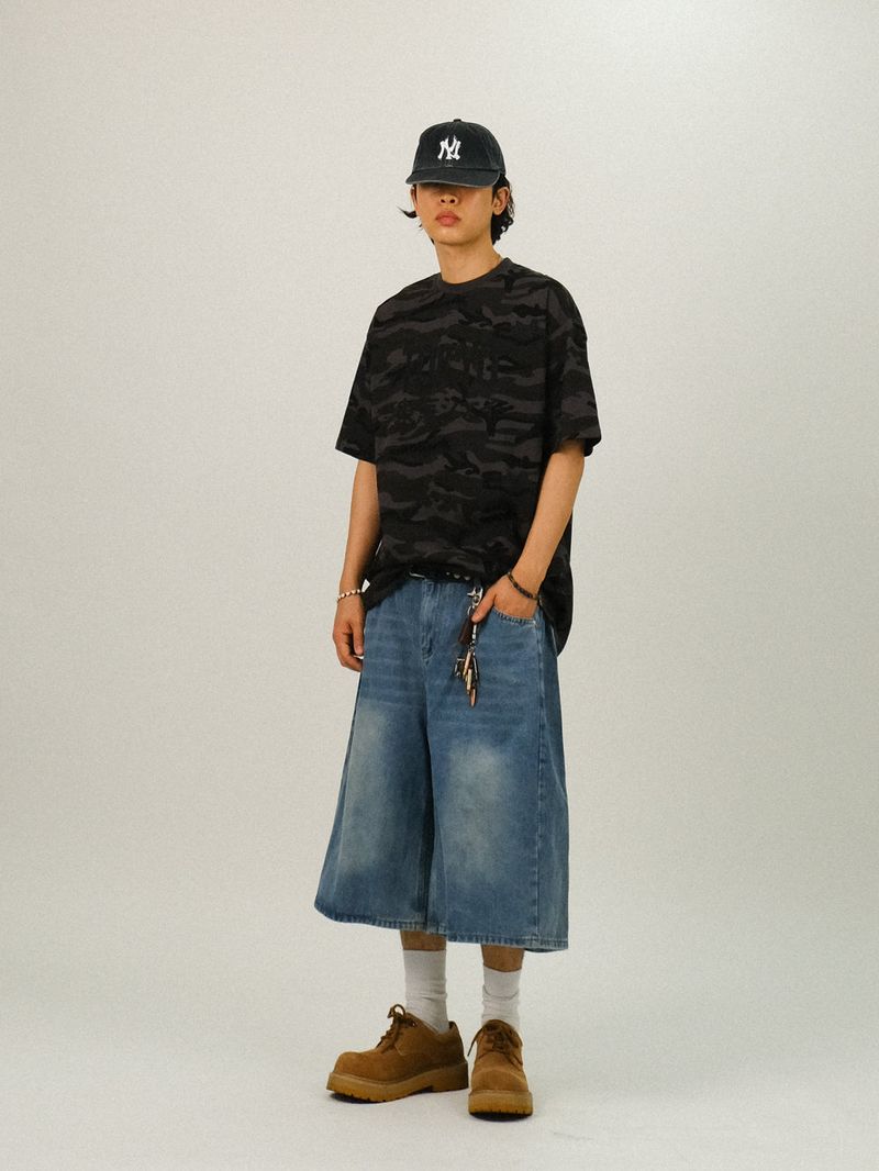 RT サイドピンタックデニムバミューダパンツ