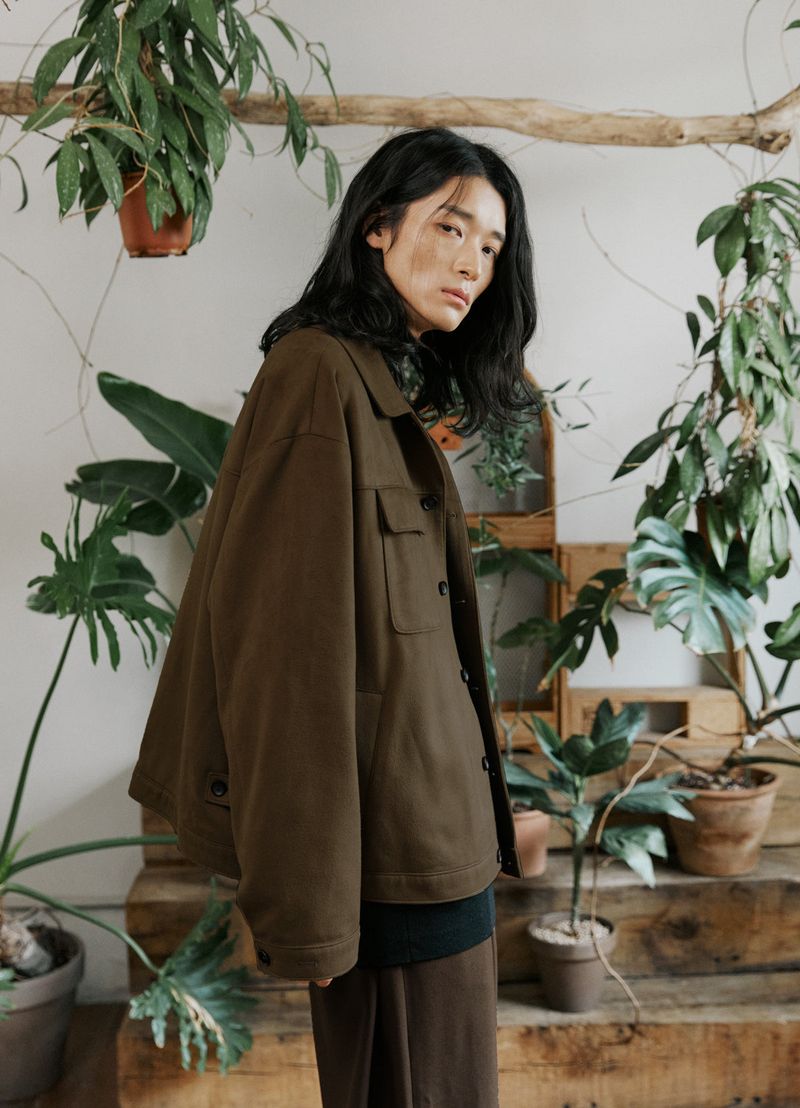 unisex suede jacket brown
