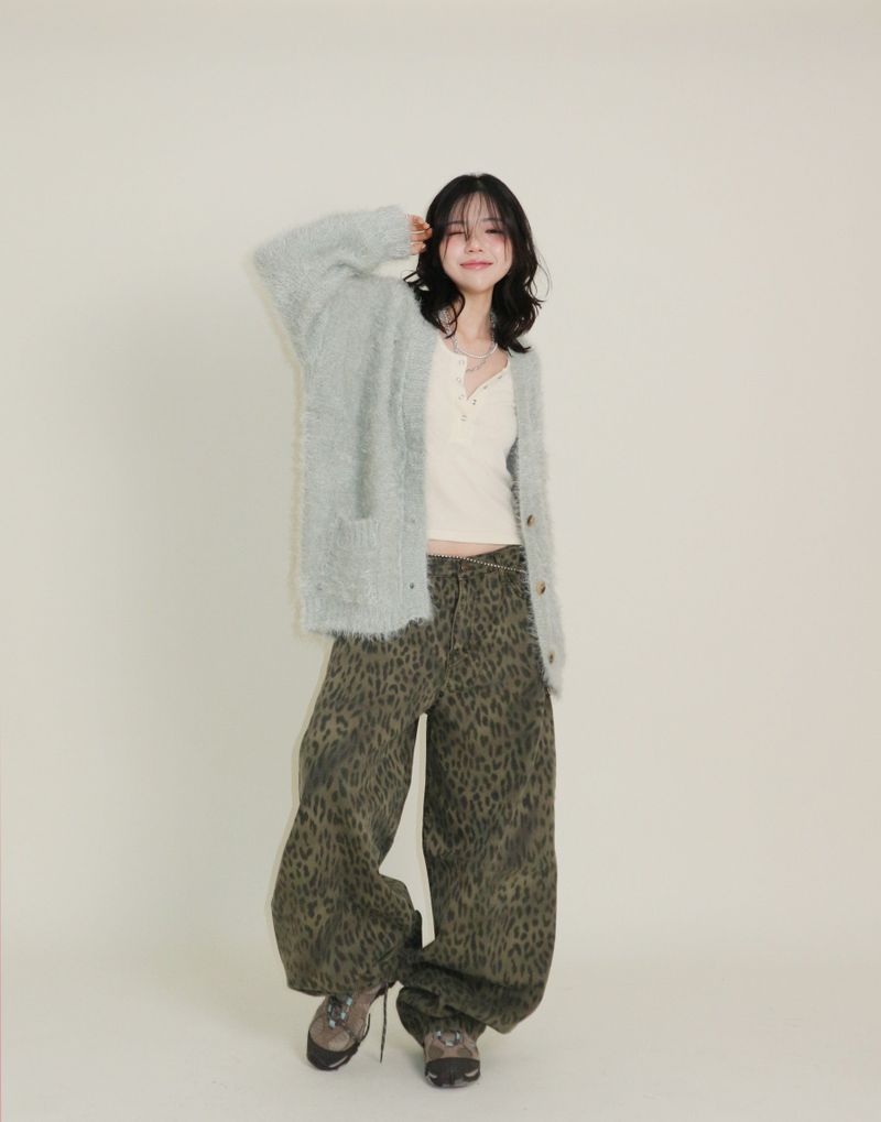 (Leopard Item) Kiya leopard printed balloon-fit wide pants