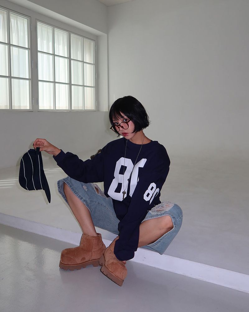 80 Number Oversized Fit Sweatshirt