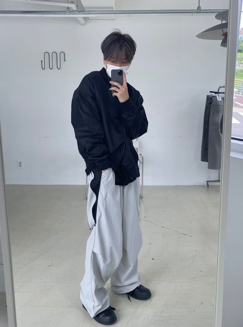 Color color zipper balloon pants 2C