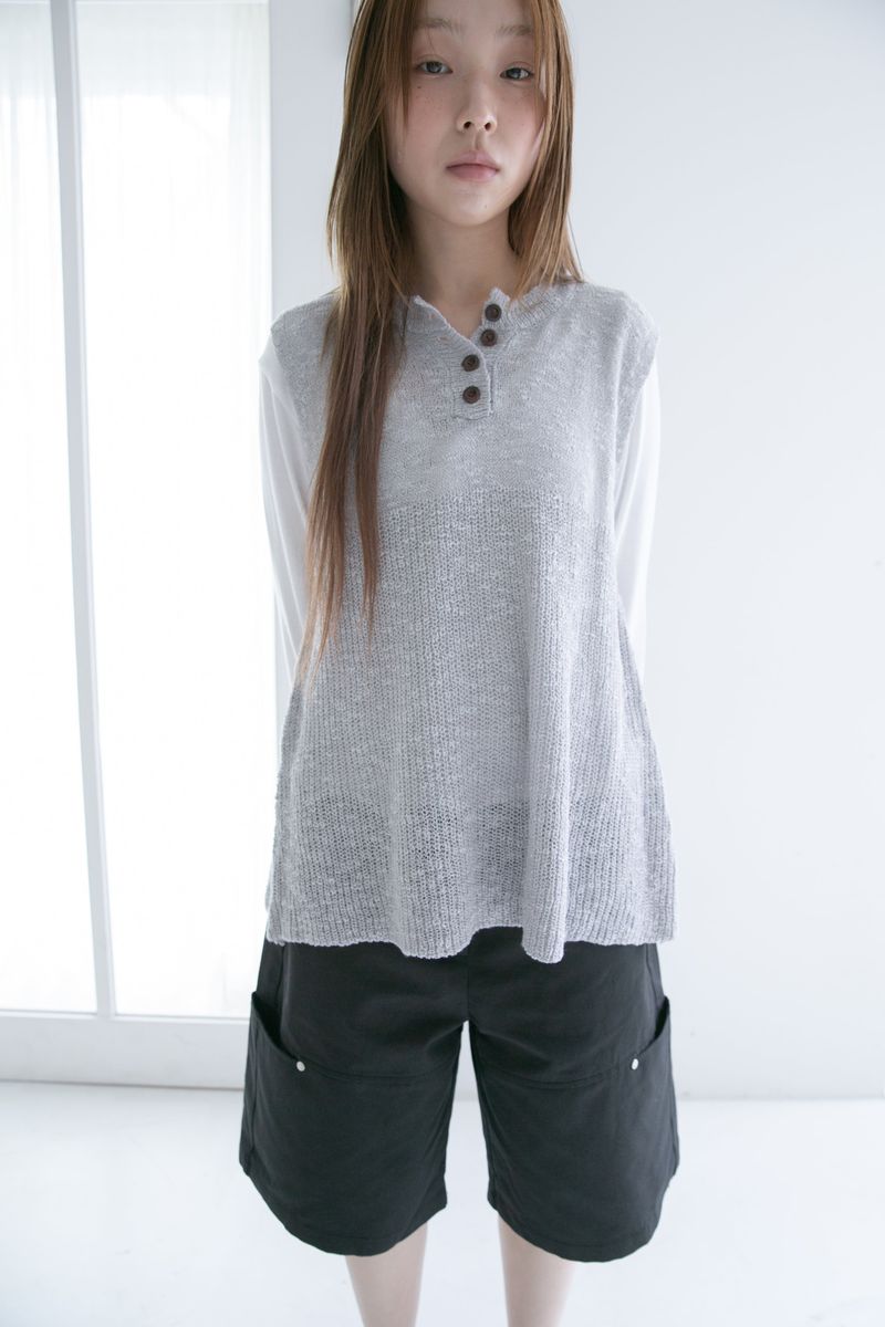 button knit sleeveless top(3colors)