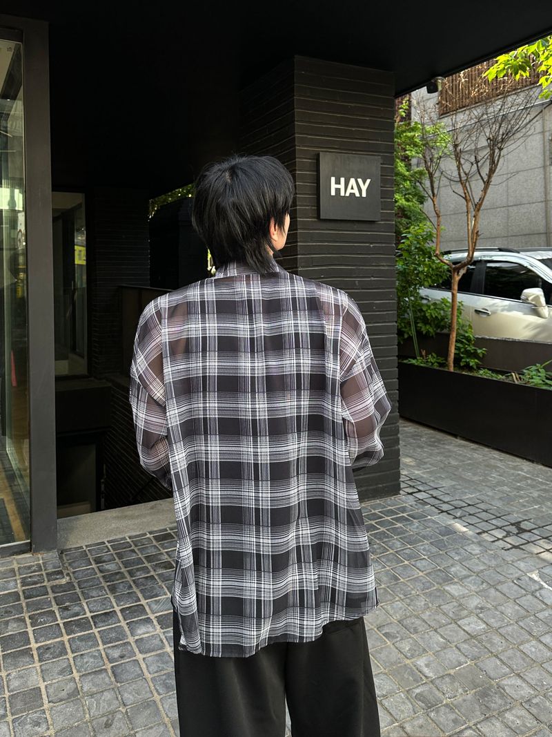 Er See-Through Summer Check Shirt