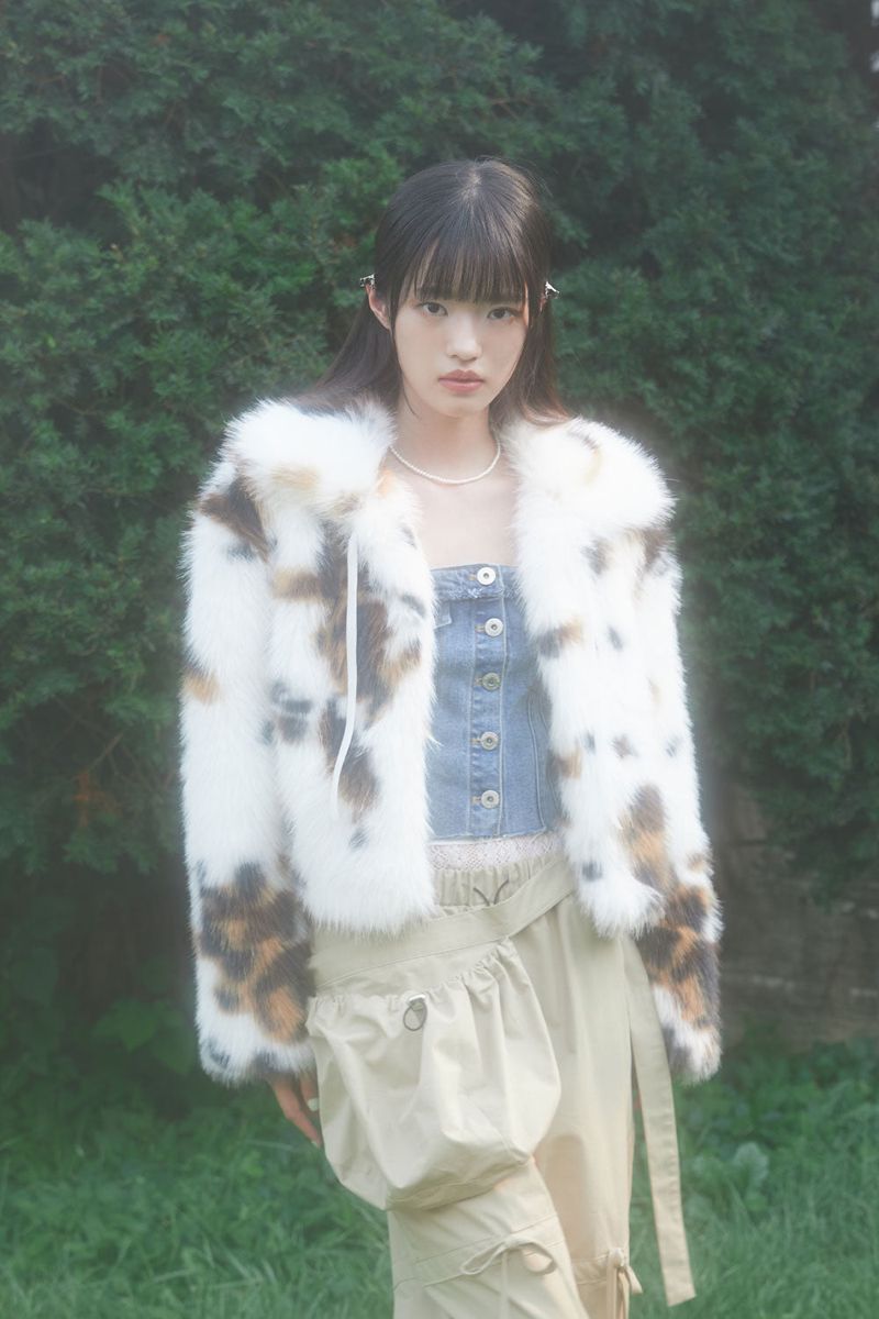 MIXED CAT FUR JACKET (WHITE)