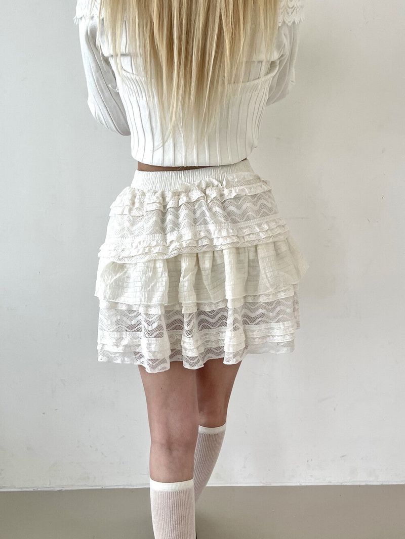 1444. Frill lace cancan mini sk