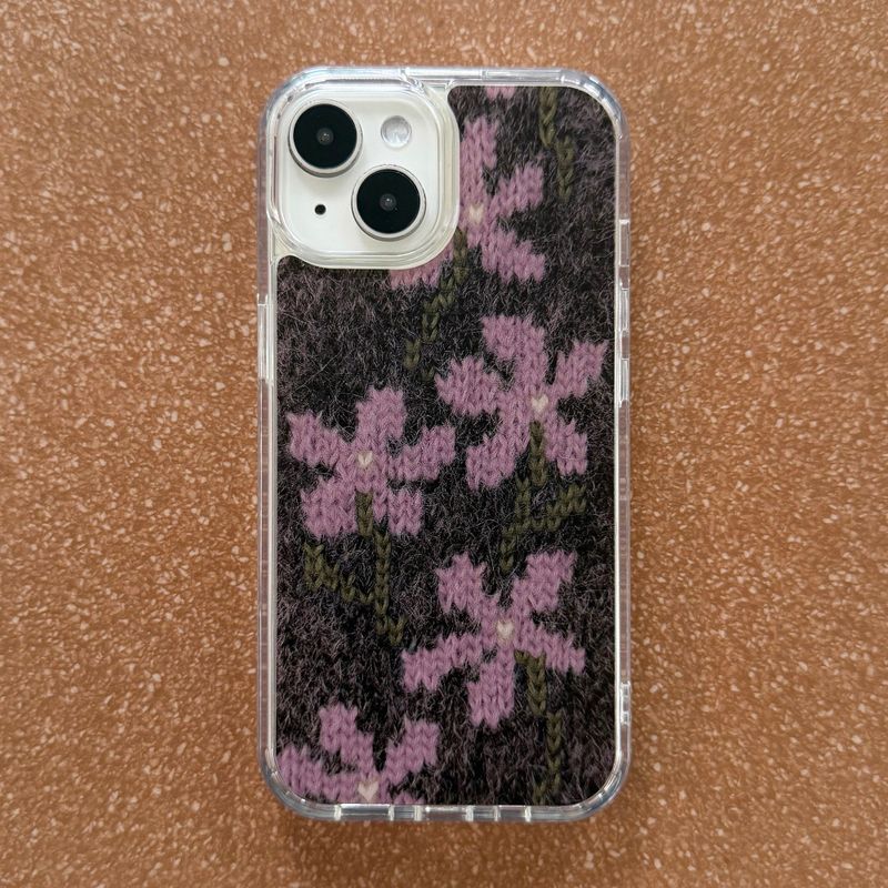 DELPHIN（デルフィン）の「ワイルドフラワーズ モヘア ハード ジェル ケース - ピンク（スマホグッズ/小物）」