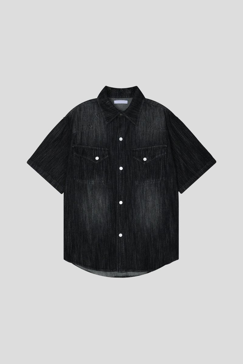LMN ラボスラブウェスタン半袖デニムシャツ (4 colors)