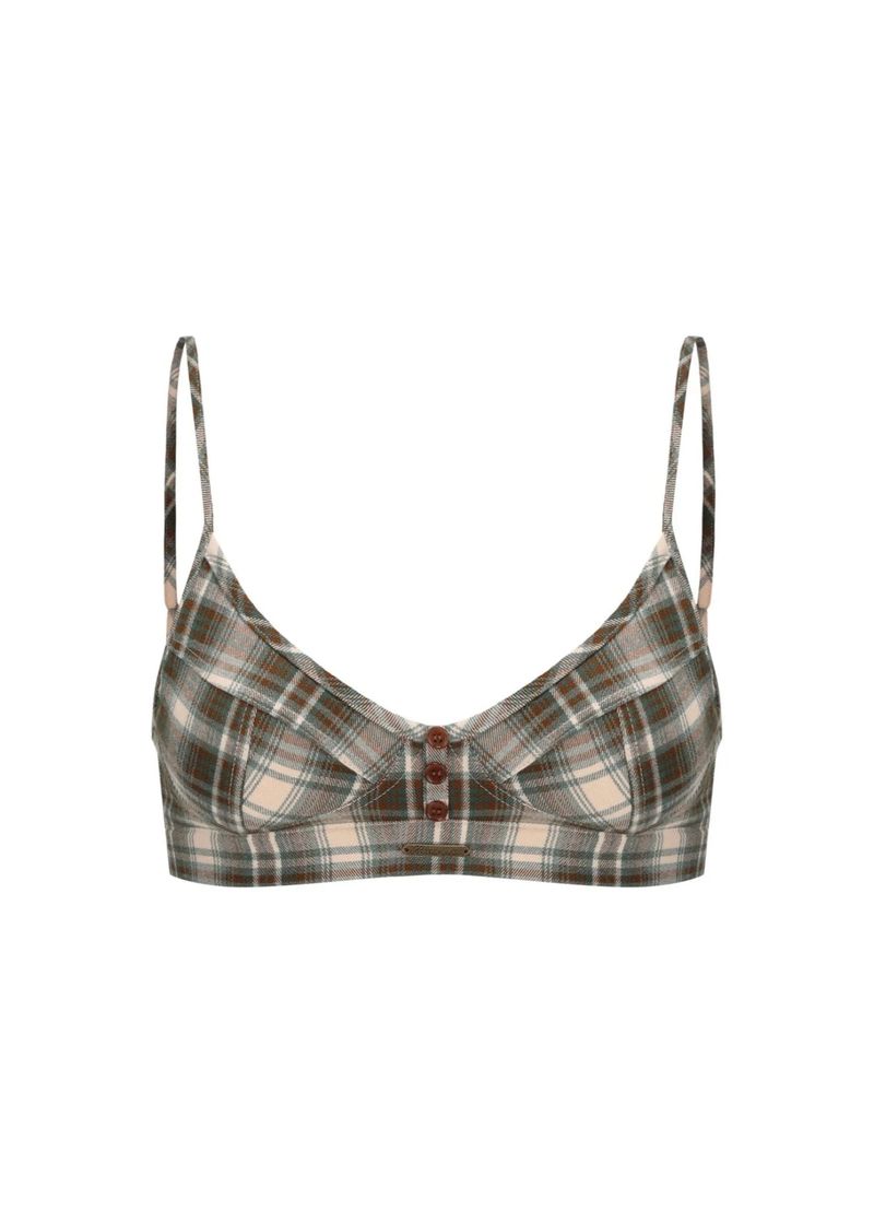 Plaided Brat Bra