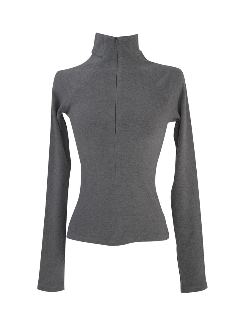 slim half-zip high-neck top (2color)