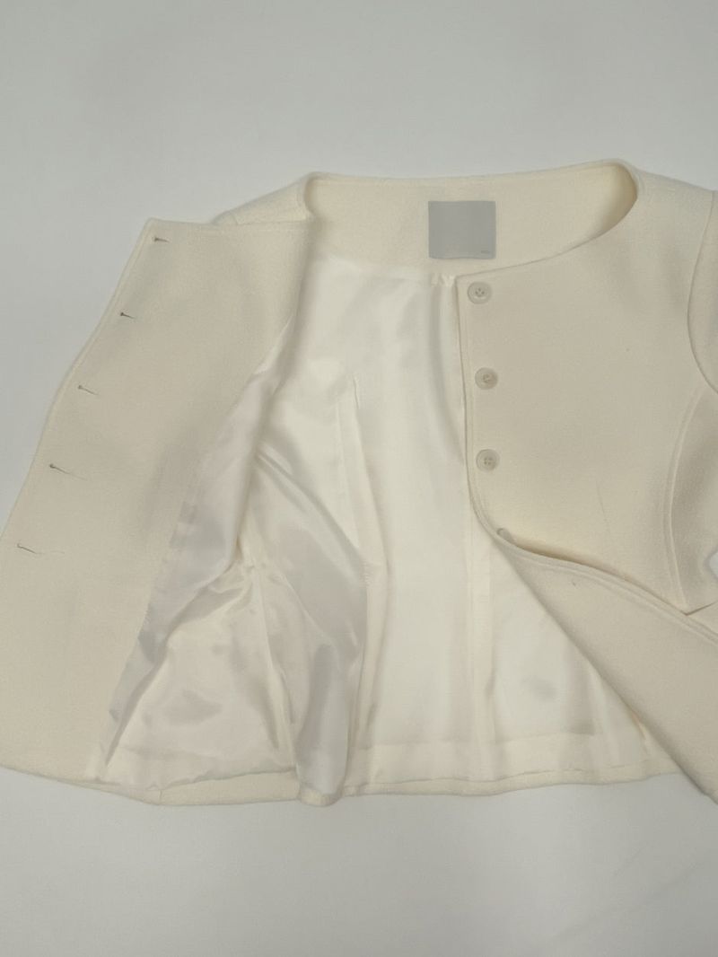 Twill Glass Boat Neck Jacket