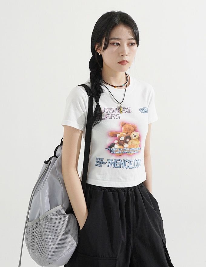 テディクロップドTシャツ