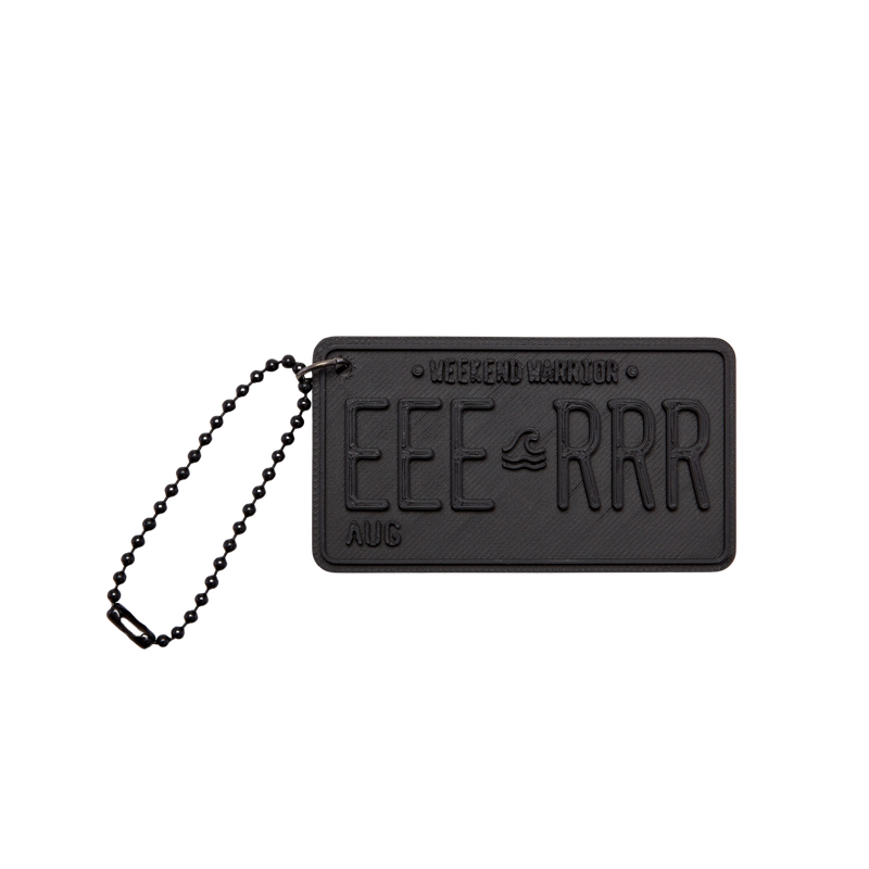 ER(EEERRR)（イーアール）の「EEERRR number plate keychain (Black)（Accessories）」