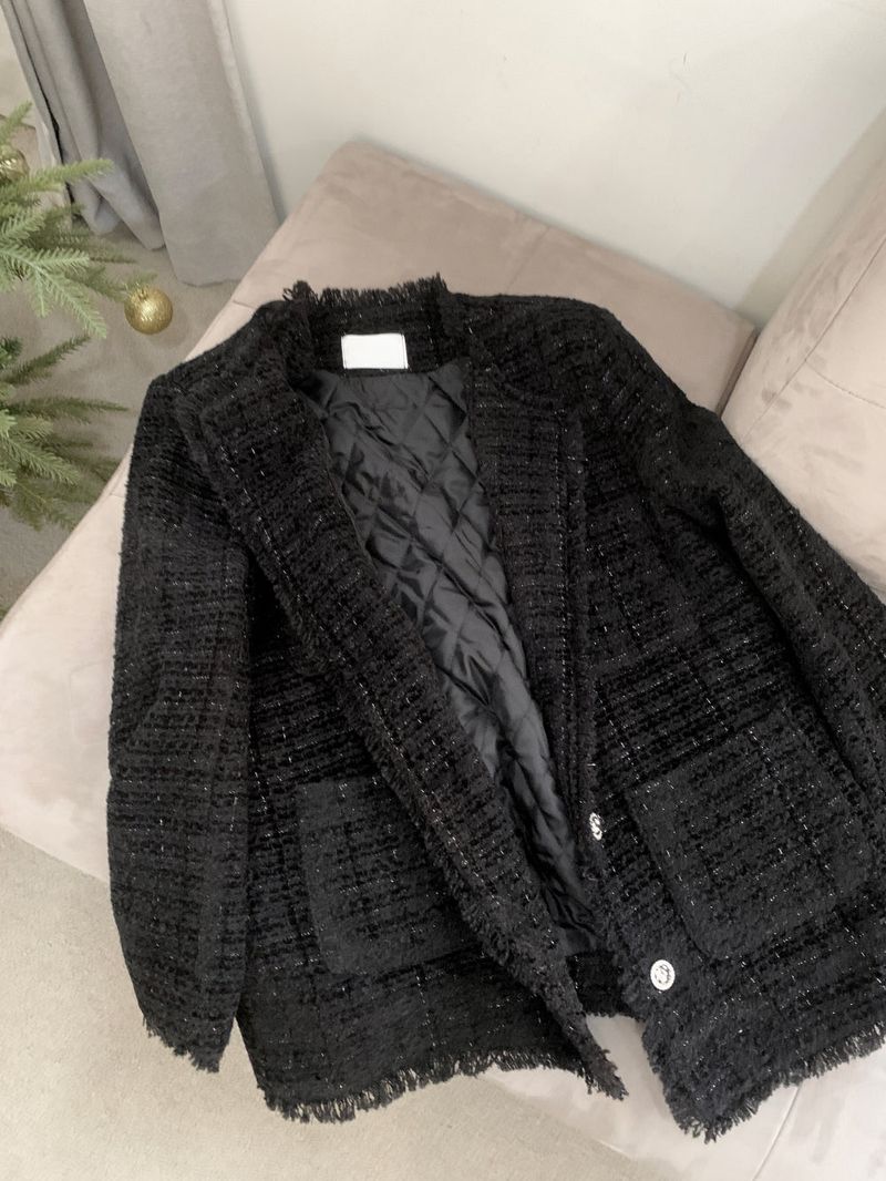 IF classic oversized tweed quilted jacket