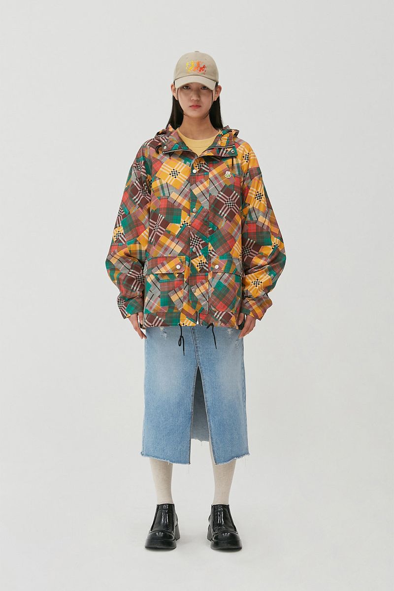 Multi Check Wind Jacket_Green Check