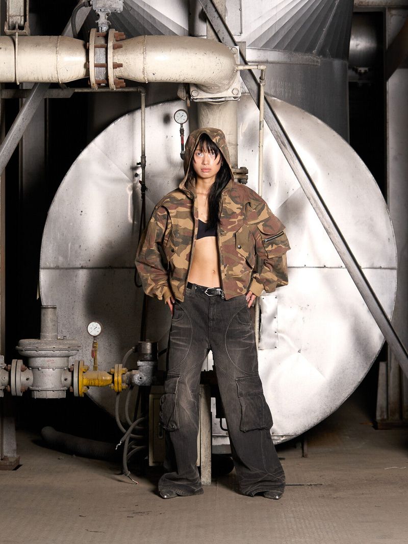 Circle Denim Bomber Jacket (Camo)