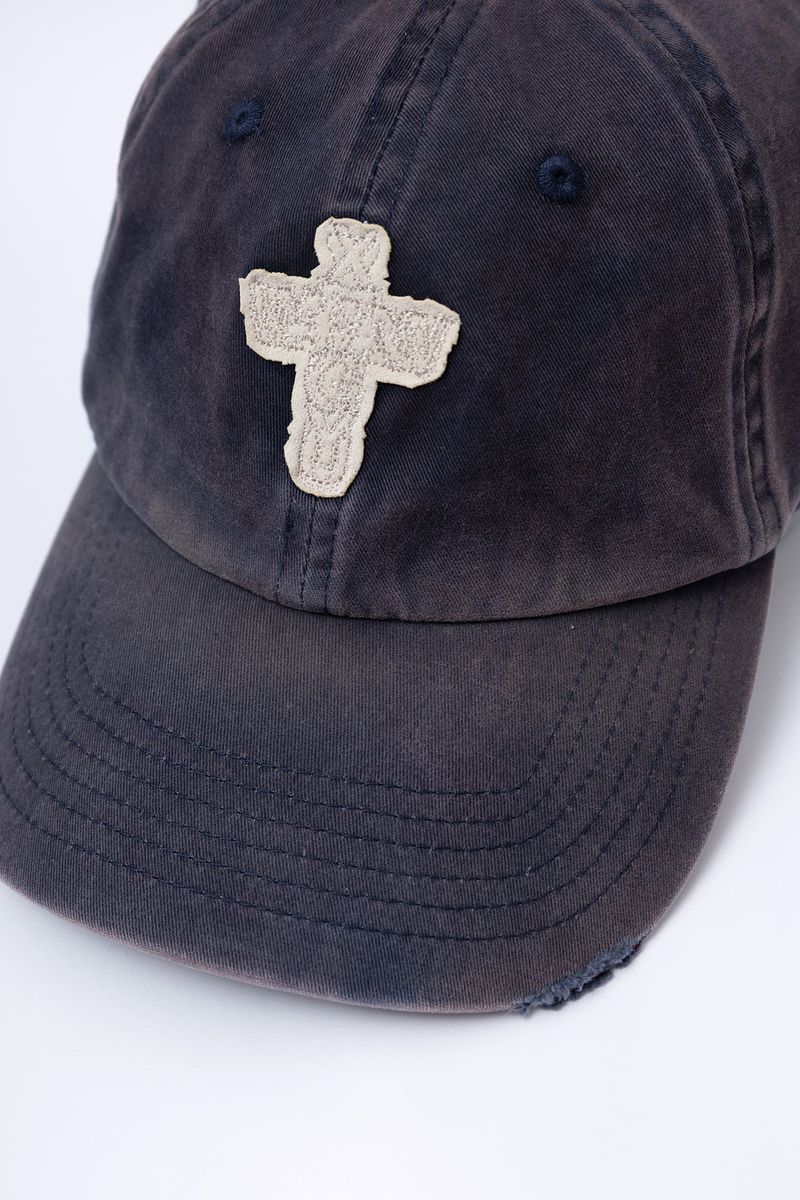 TWILL FADED RANDOM STITCH EMBROIDERY PATCH WASHED BALLCAP