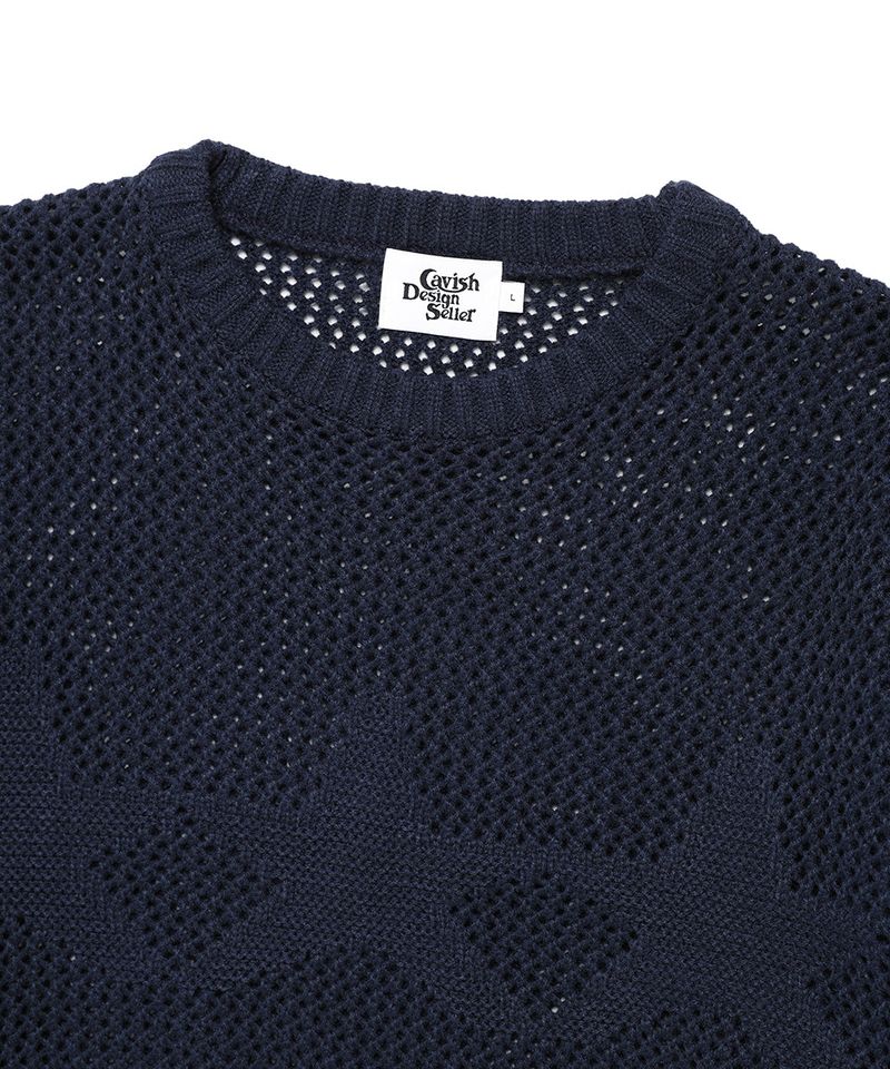 MESH STAR KNIT SWEATER NAVY(CV2FSUK601A)