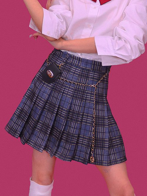 KUO(クーオ)の「chain-bag check skirt (2color)(Skirts)」