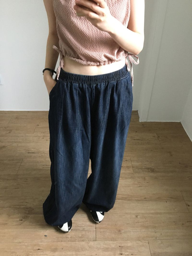 Hooded Balloon Denim Pants (2color)