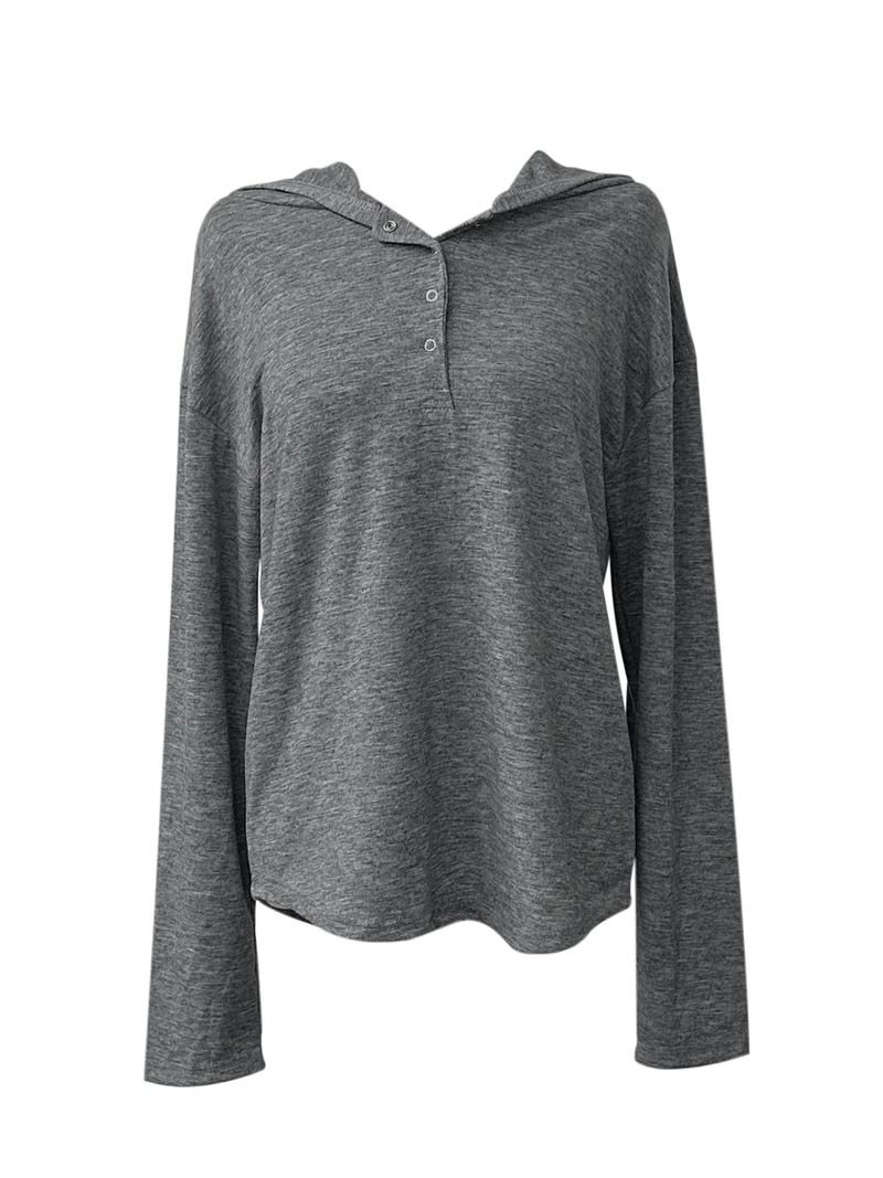 dotto loose-fit snap hoodie T (3color)