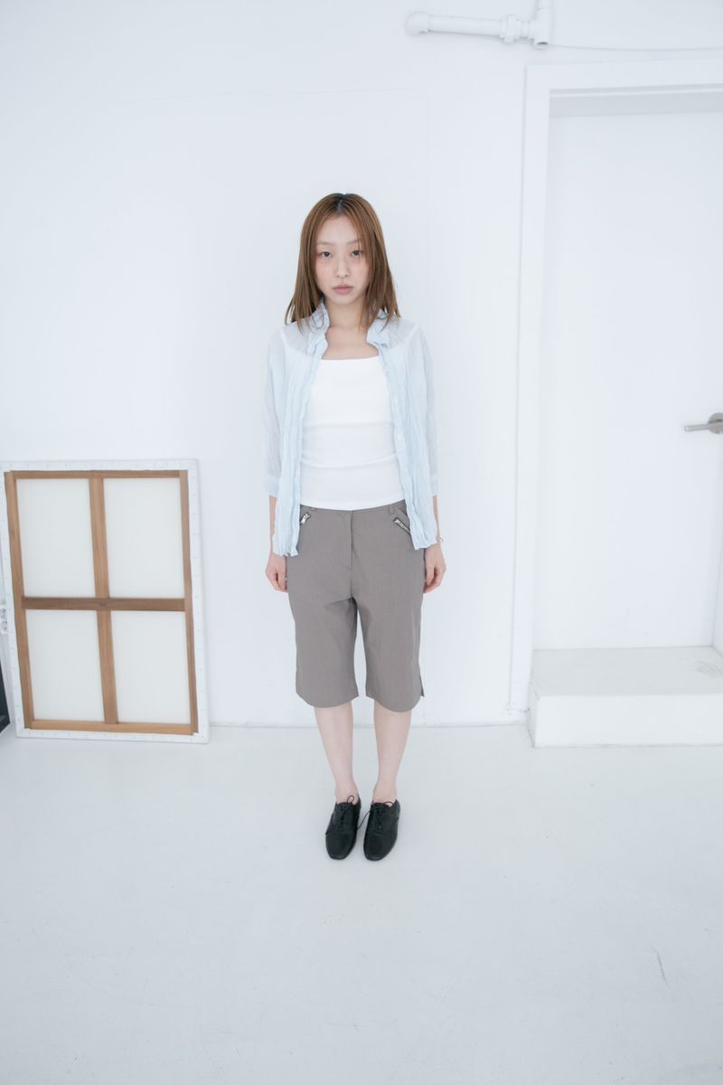 wrinkle capri shirt(2colors)
