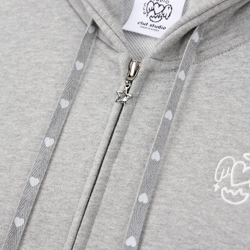Wings Hooded Zip-up - GREY