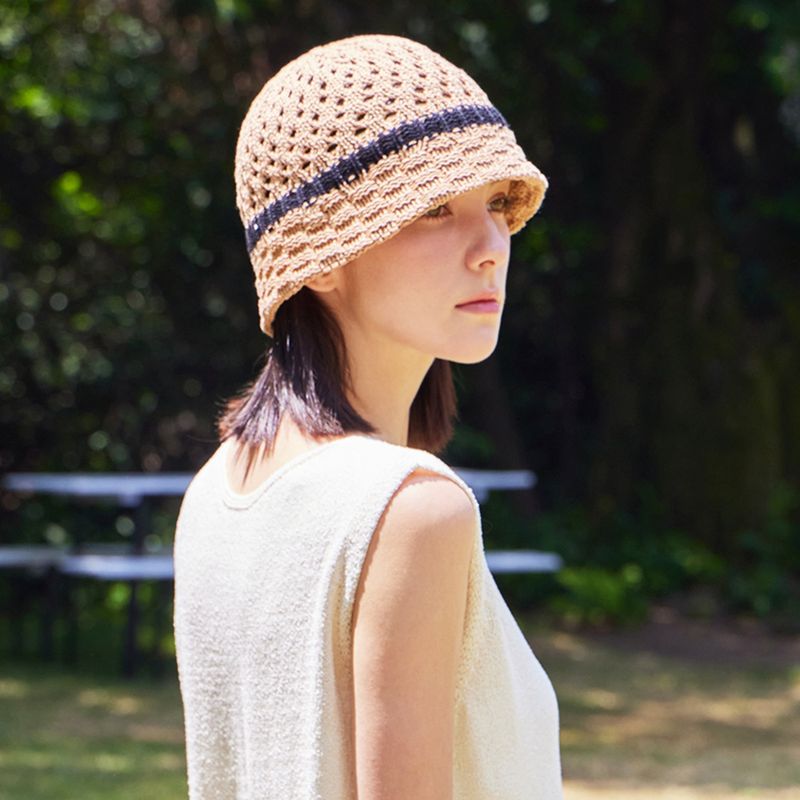 VZ Long Label Half Punching Bucket Hat / Beige