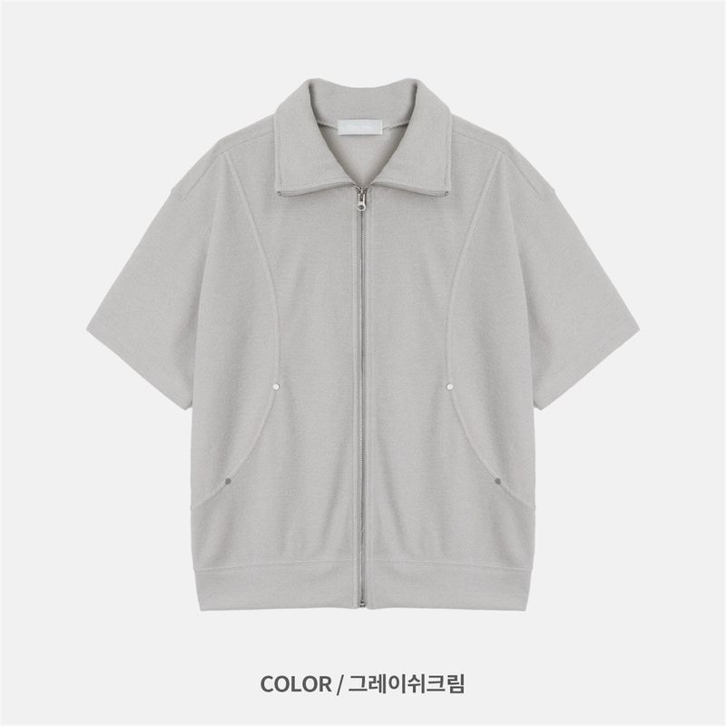 Comet Short-Sleeve Knit Zip-Up (6 Colors)